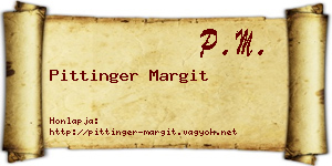 Pittinger Margit névjegykártya